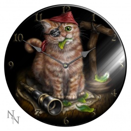 Horloge vitré "Pirate Kitten" de Linda M. Jones