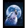 Kit de tableau de strassage 3D "Loup au clair de lune" 